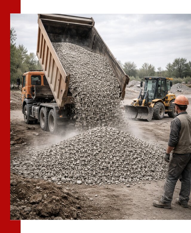 Доставка щебня в Кропоткине крупными и мелкими фракциями