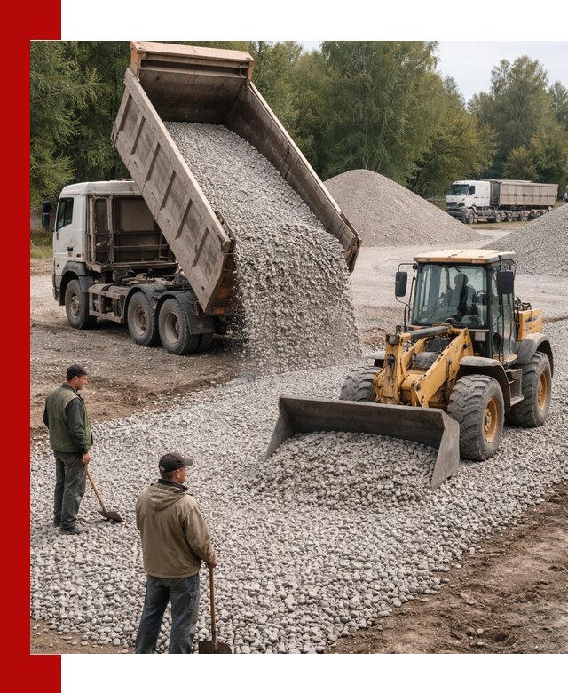 Купить гравийный щебень фракция 20-40 в Кропоткине с доставкой