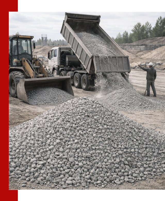 Доставка известнякового щебня фр. 5–20 в Кропоткине