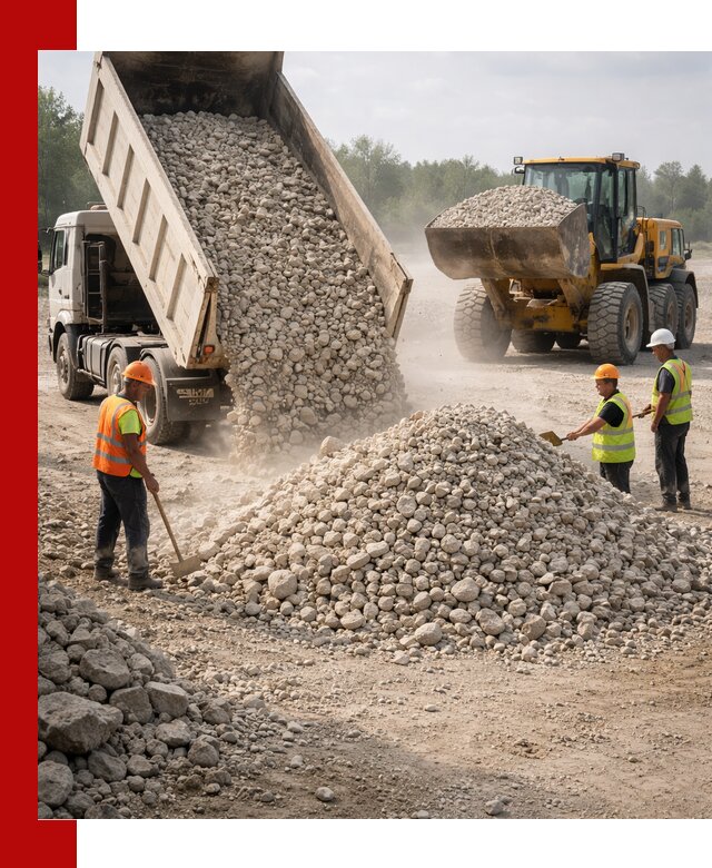 Доставка известнякового щебня фр. 40-70 в Кропоткине