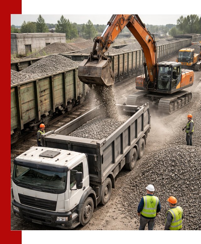 Железнодорожный щебень фракция 25–60 для поставок в Кропоткине