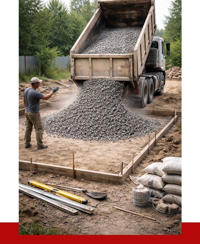 Купить щебень для фундамента в Кропоткине от 4887 р. | ПРОНЕРУДКрп