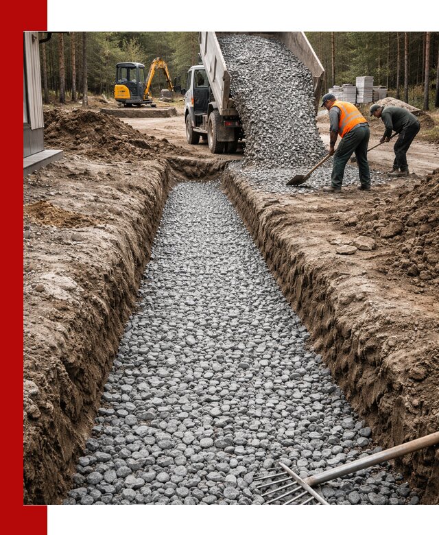 Щебень для дренажа с доставкой в Кропоткине высокого качества