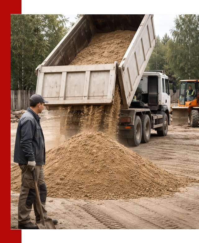 Доставка и продажа песка с разгрузкой в Кропоткине