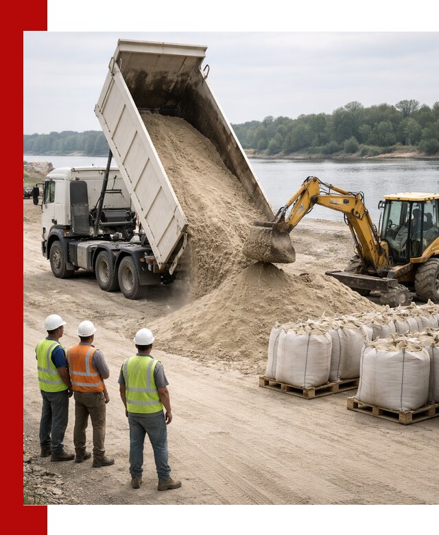 Доставка речного песка в Кропоткине самосвалами и погрузкой