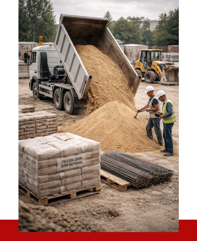 Песок для бетона в Кропоткине от 2715 р. с доставкой, ПРОНЕРУДКрп