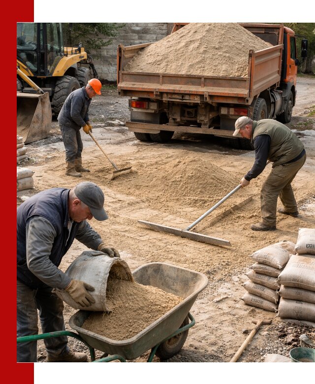 Поставка песка для стяжки в Кропоткине с быстрой доставкой