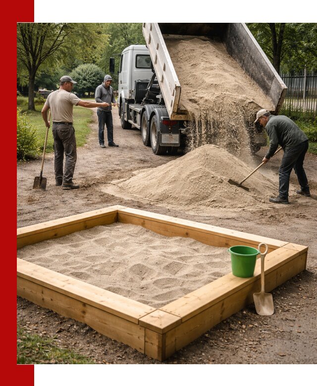 Песок для песочницы с доставкой в Кропоткине недорого и чистый