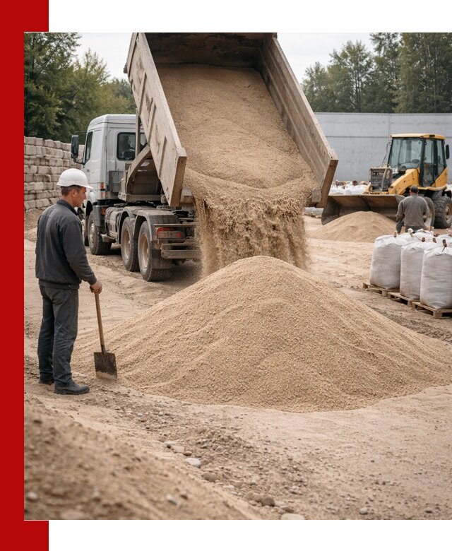 Кварцевый песок фракция 0–3 мм с доставкой в Кропоткине
