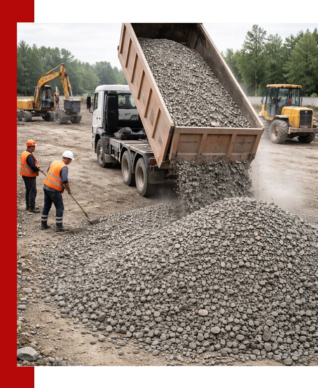 Доставка гравия фракции 40-70 в Кропоткине оптом и в розницу