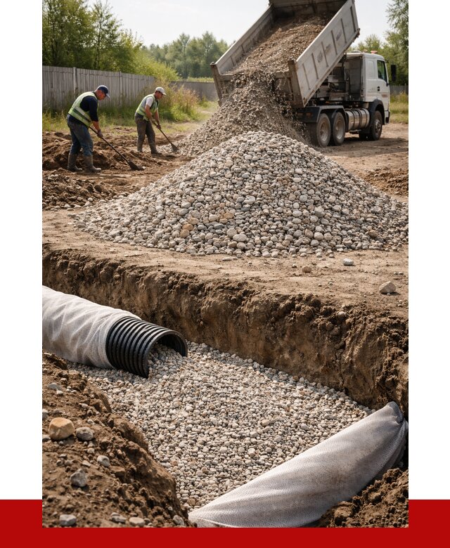 Гравий для дренажа в Кропоткине от 2389 р., доставка ПРОНЕРУДКрп