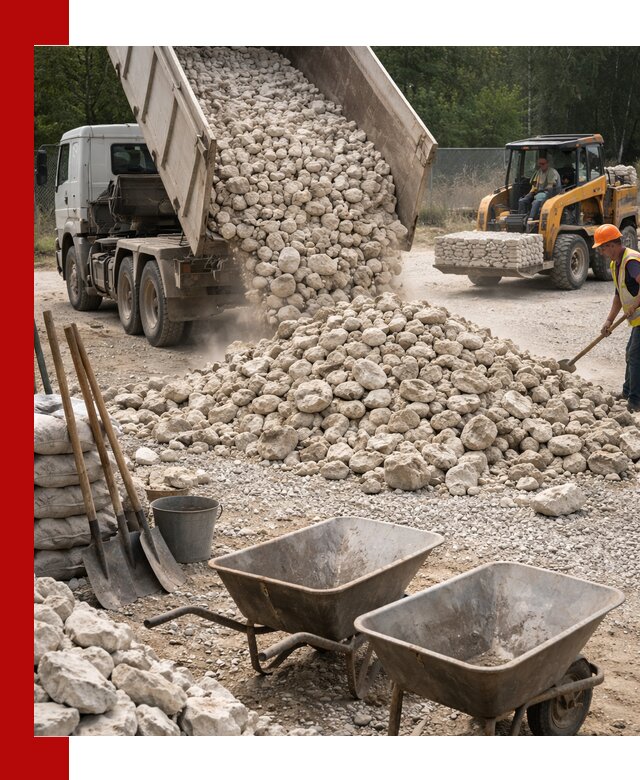 Доставка и продажа бутового известнякового камня в Кропоткине