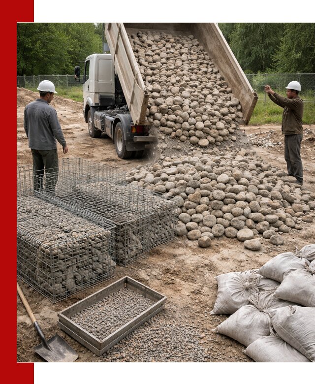 Камень для габионов фракция 70–151 в Кропоткине