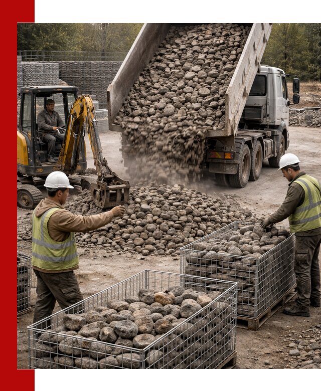 Камень для габионов фракция 100–201 в Кропоткине