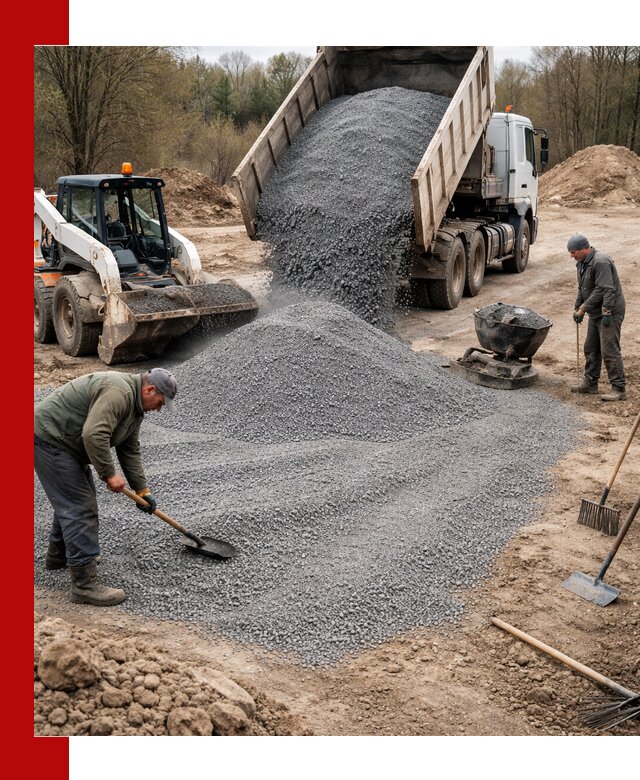 Отсев для подсыпки в Кропоткине — доставка и подсыпка на участок