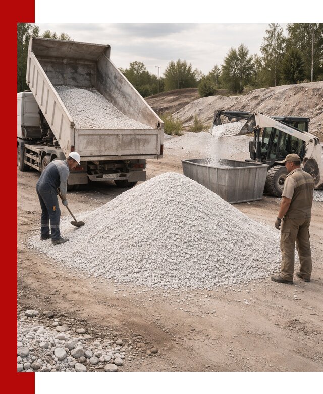 Доставка и продажа белой мраморной крошки в Кропоткине