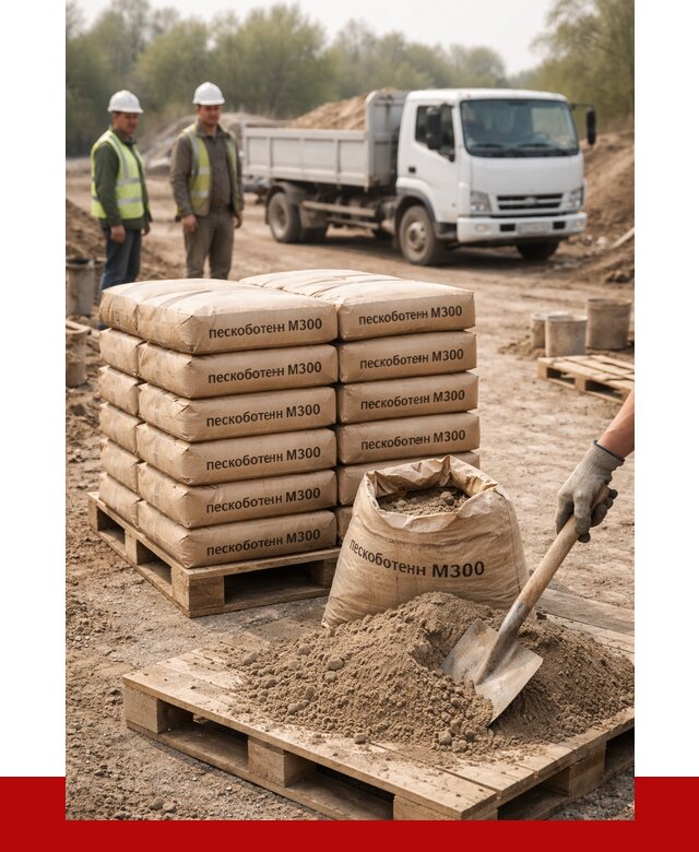 Пескобетон М300 в Кропоткине с доставкой от 5049 р. за куб | ПРОНЕРУДКрп