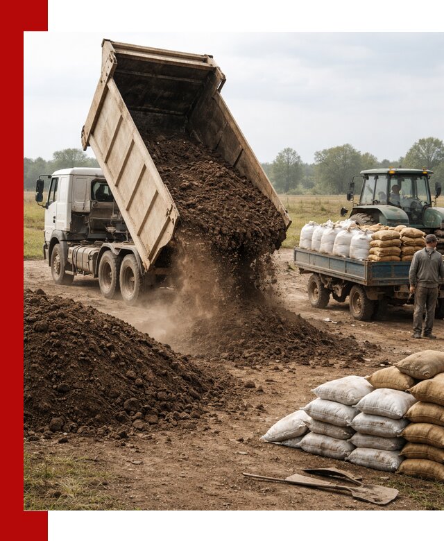 Доставка грунта и удобрений оптом в Кропоткине для сельхоз и строительства