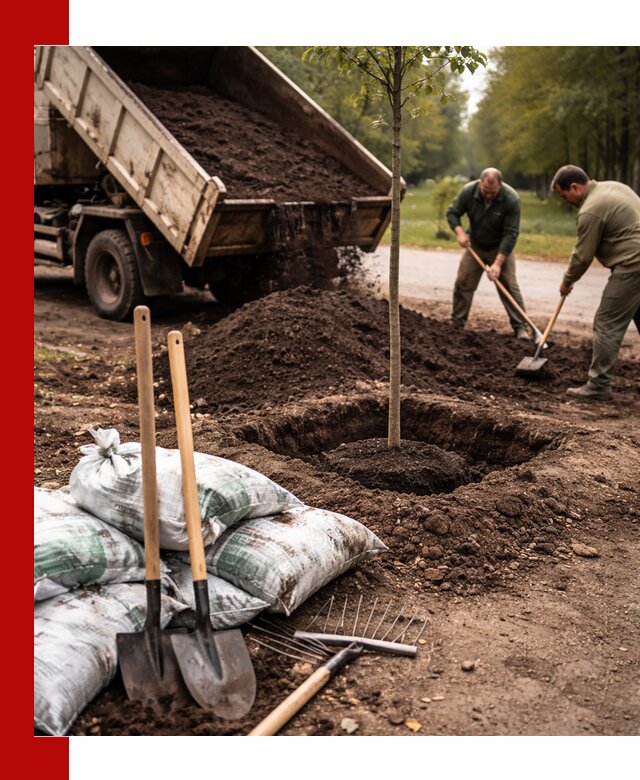 Грунт для посадки деревьев в Кропоткине — доставка и подготовка почвы
