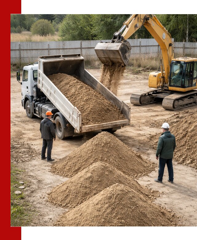 Доставка супеси вагонными и автопартиями в Кропоткине
