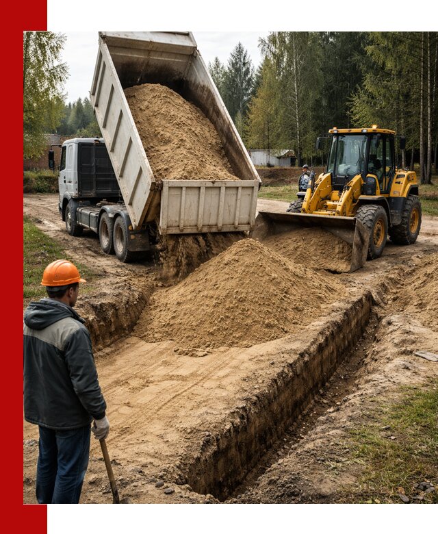 Доставка песчаного грунта в Кропоткине для строительных работ