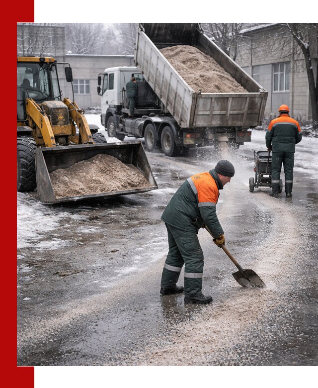 Реагент против гололеда с доставкой и нанесением в Кропоткине