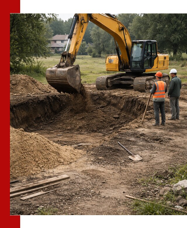 Рытье котлована под фундамент в Кропоткине (быстро и недорого)